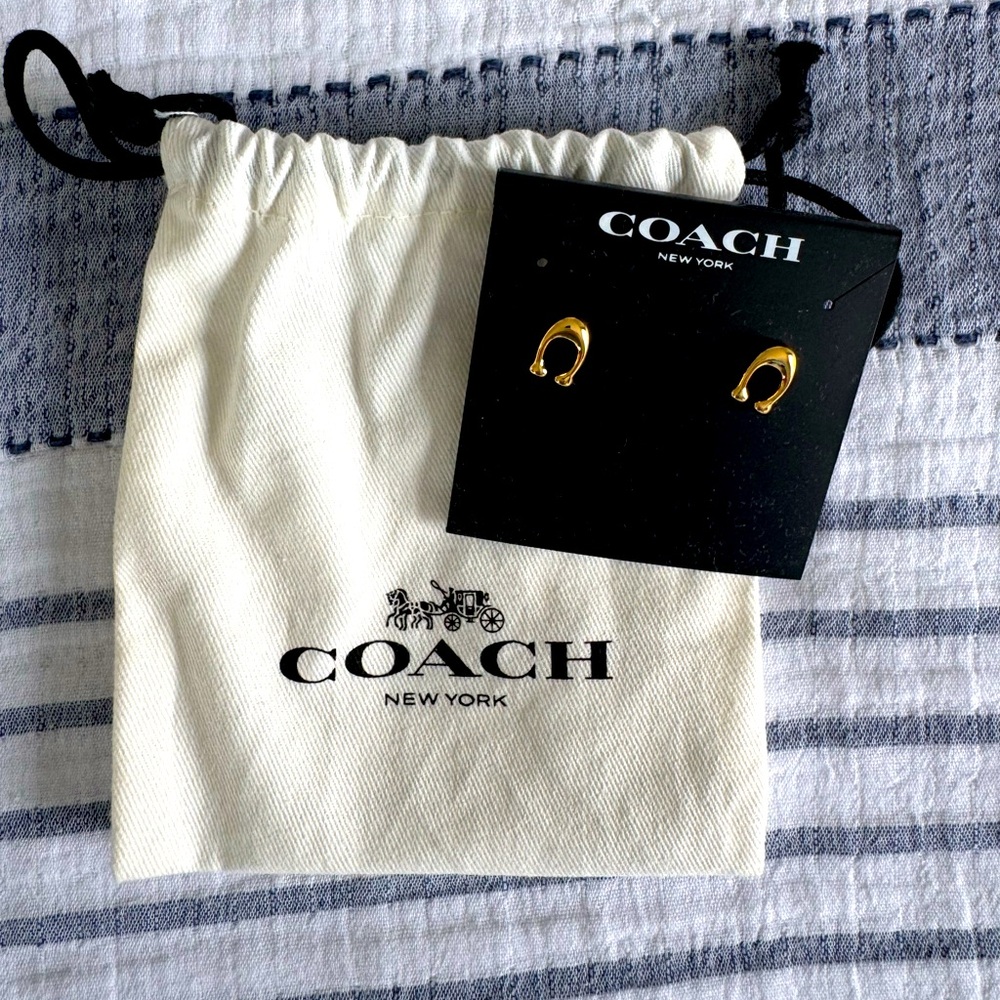 Coach Gold Stud Earrings